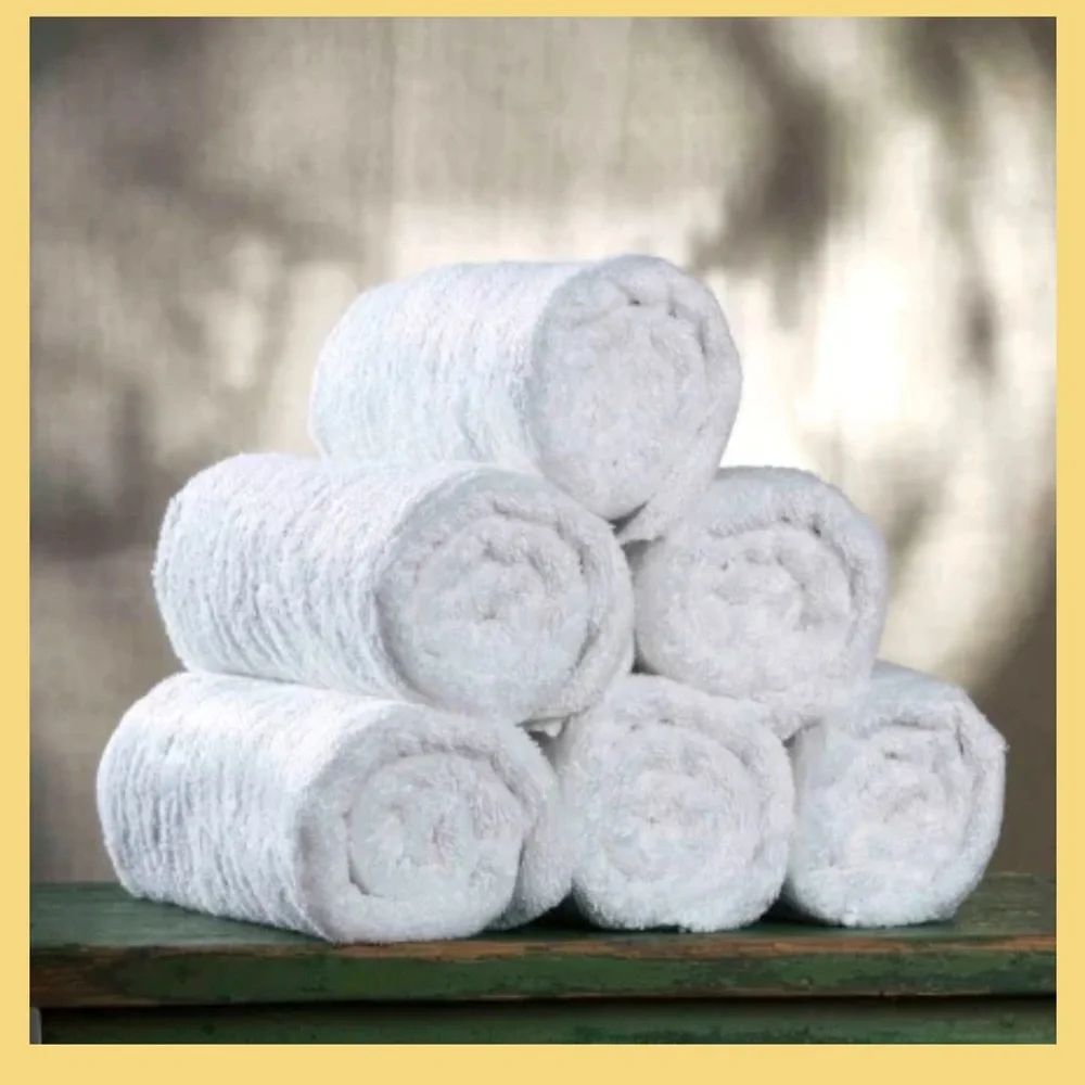 Luxurious White wash cloth Towel Set -6 pack